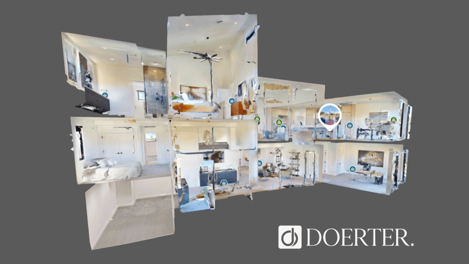3D-Dollhouse-Ansicht eines Hauses in Matterport
